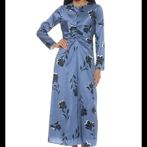 Alexia Admor Blue Floral Long Sleeve Maxi Dress